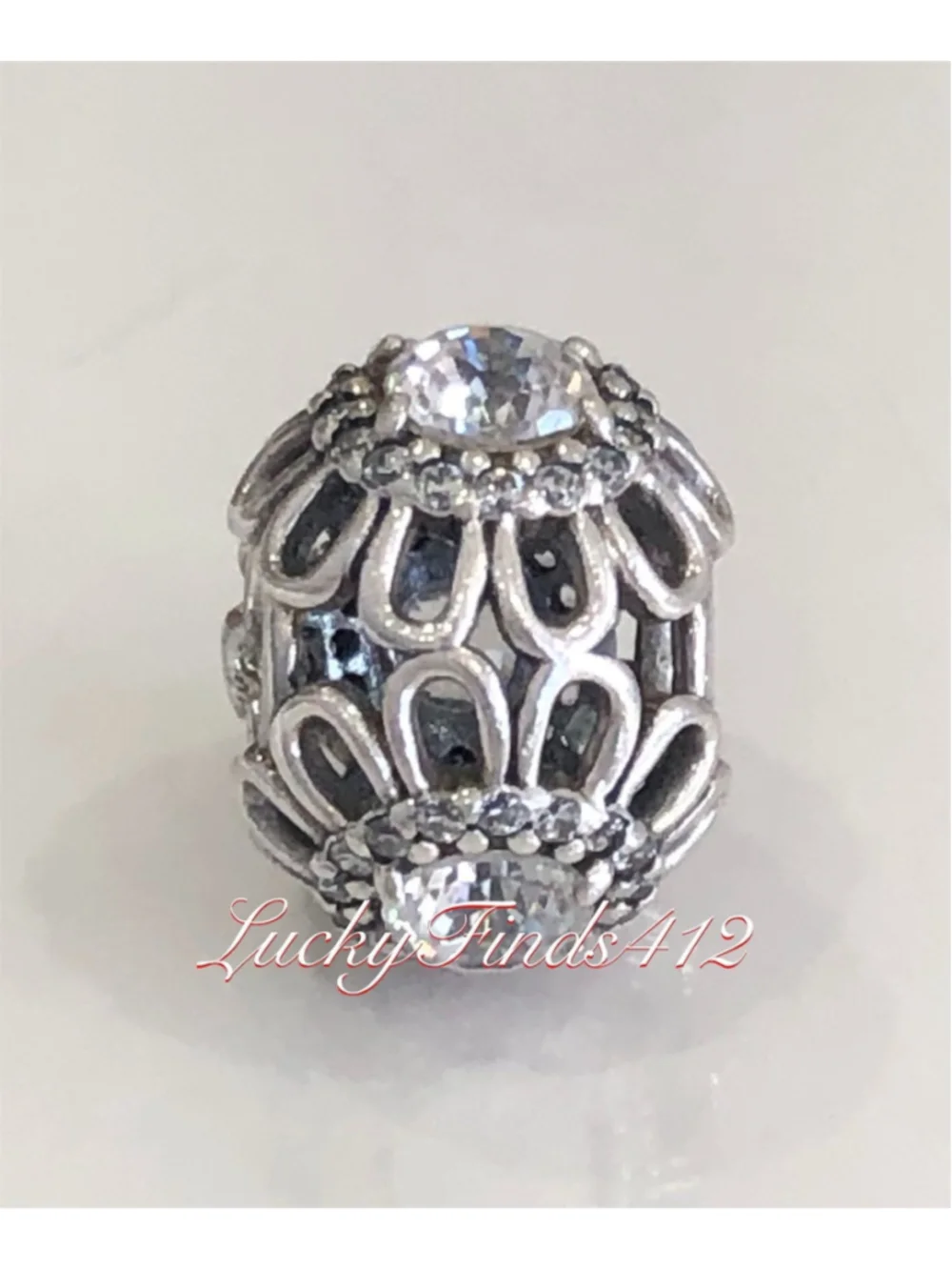 Authentic Pandora Floral Brilliance Charm Retired Pandora Charm
